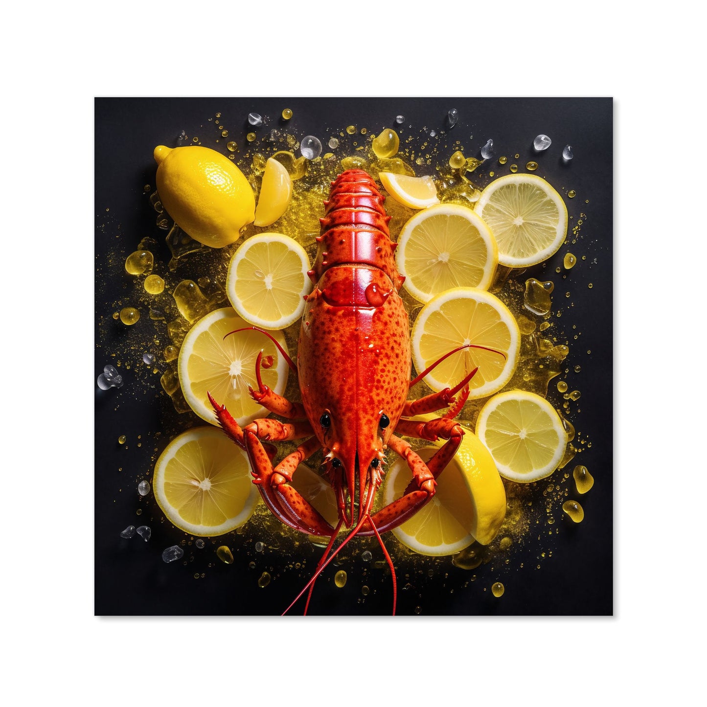 Lobster On Lemons Kitchen Splashback