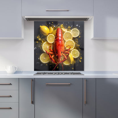 Lobster On Lemons Kitchen Splashback