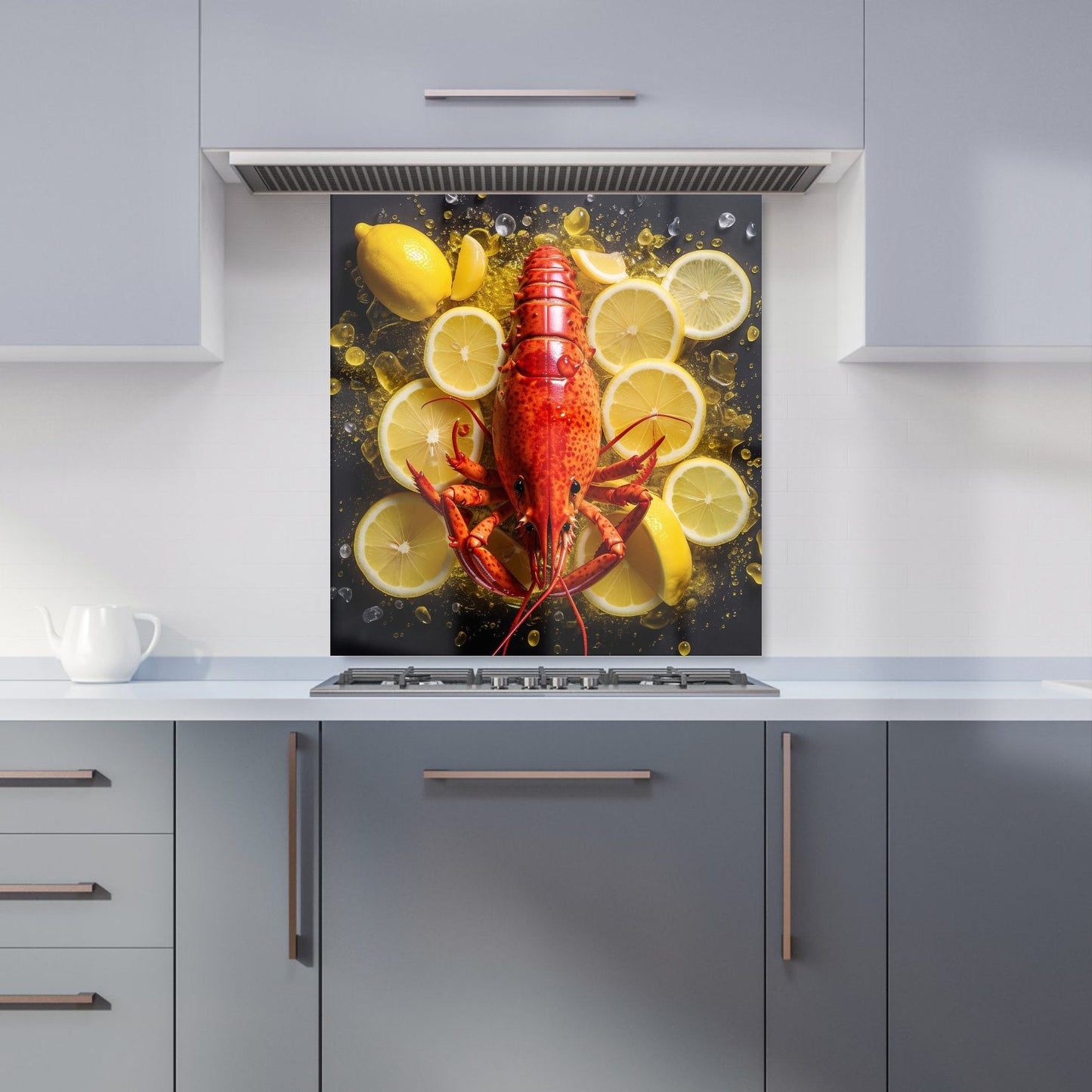 Lobster On Lemons Kitchen Splashback