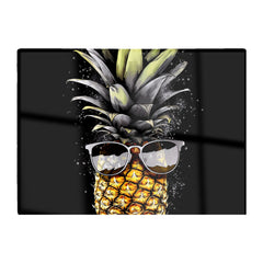 Splashart Pineapple In Glasses Chopping Board