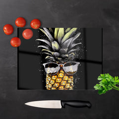 Splashart Pineapple In Glasses Chopping Board