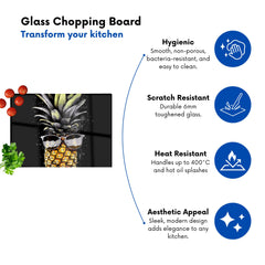 Splashart Pineapple In Glasses Chopping Board