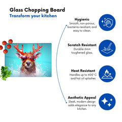 Rudolph With Reed Antlers Chopping Board