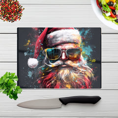 Splashart Santa Claus In Glasses Chopping Board