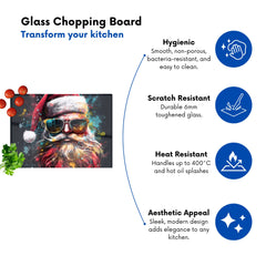 Splashart Santa Claus In Glasses Chopping Board