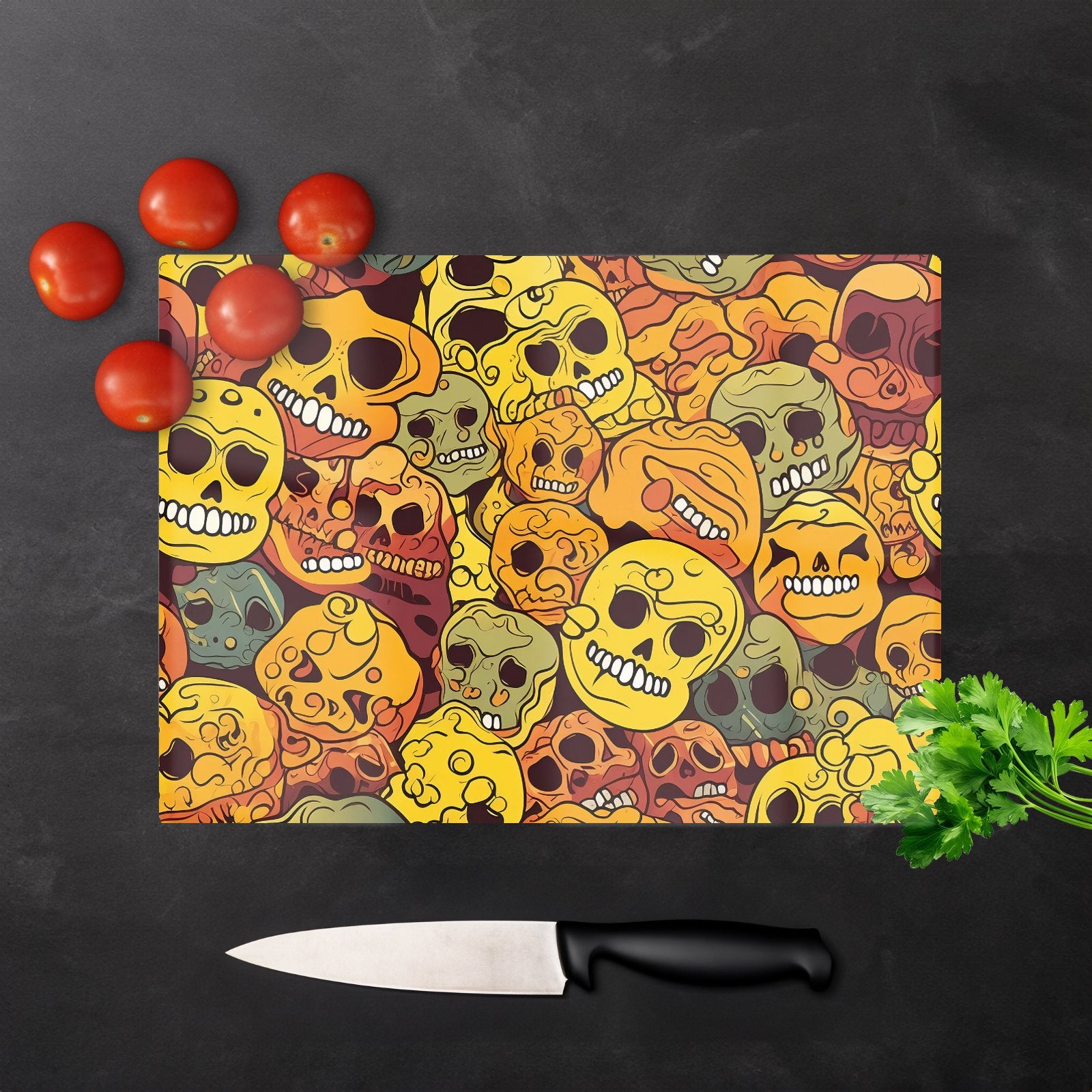 Autumnal Skulls Pattern Chopping Board