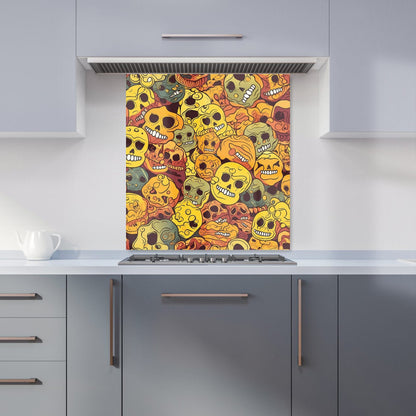 Autumnal Skulls Pattern Kitchen Splashback