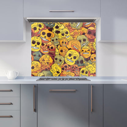 Autumnal Skulls Pattern Kitchen Splashback