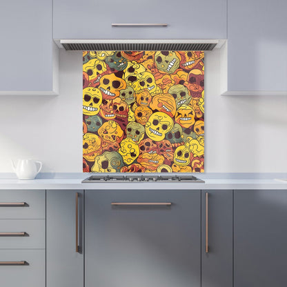 Autumnal Skulls Pattern Kitchen Splashback