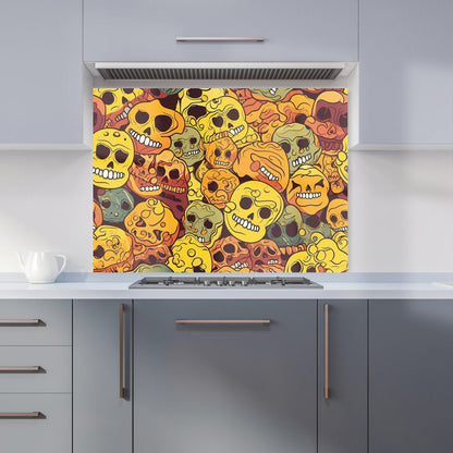 Autumnal Skulls Pattern Kitchen Splashback