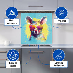 Splashart Wallaby In Glasses Kitchen Splashback