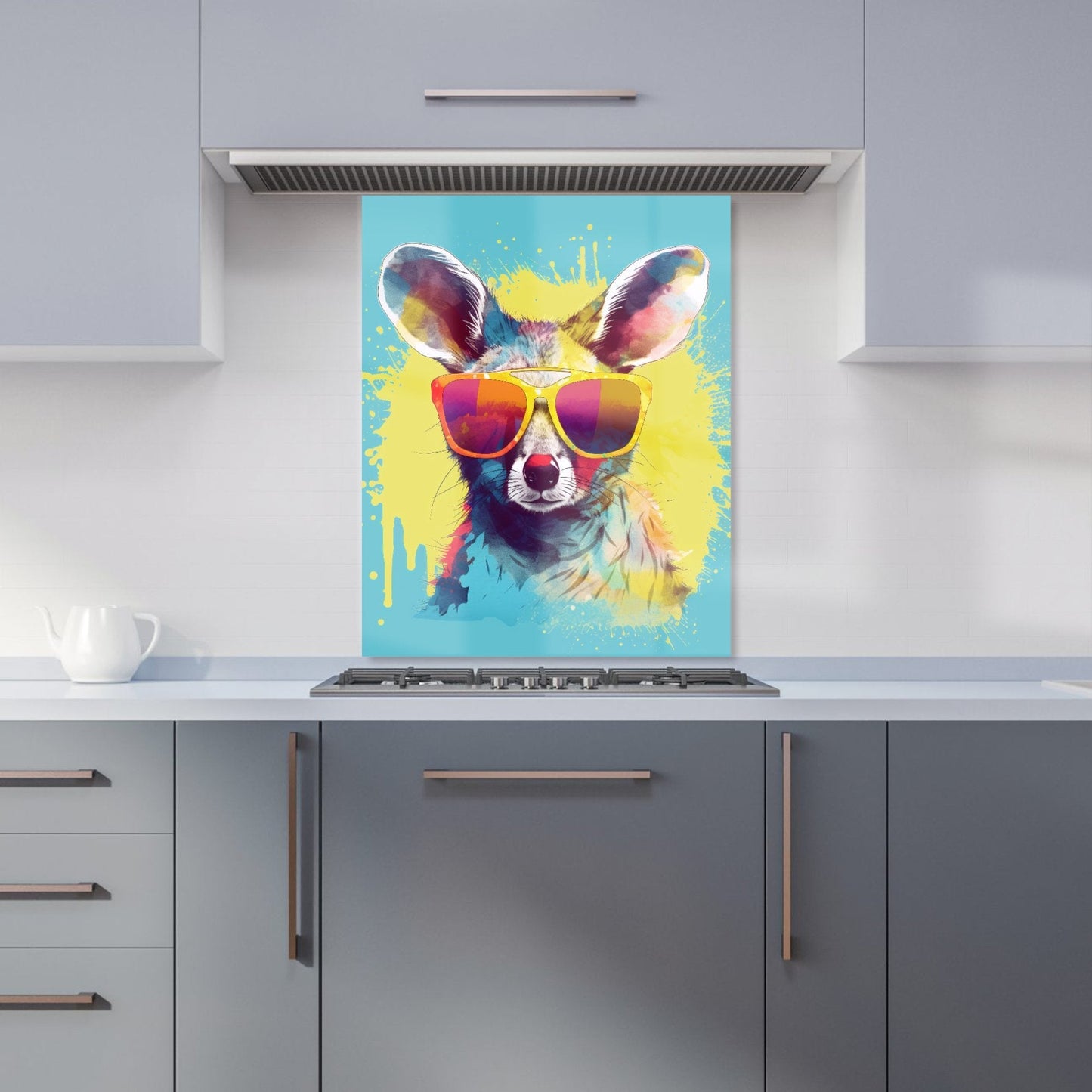 Splashart Wallaby In Glasses Kitchen Splashback