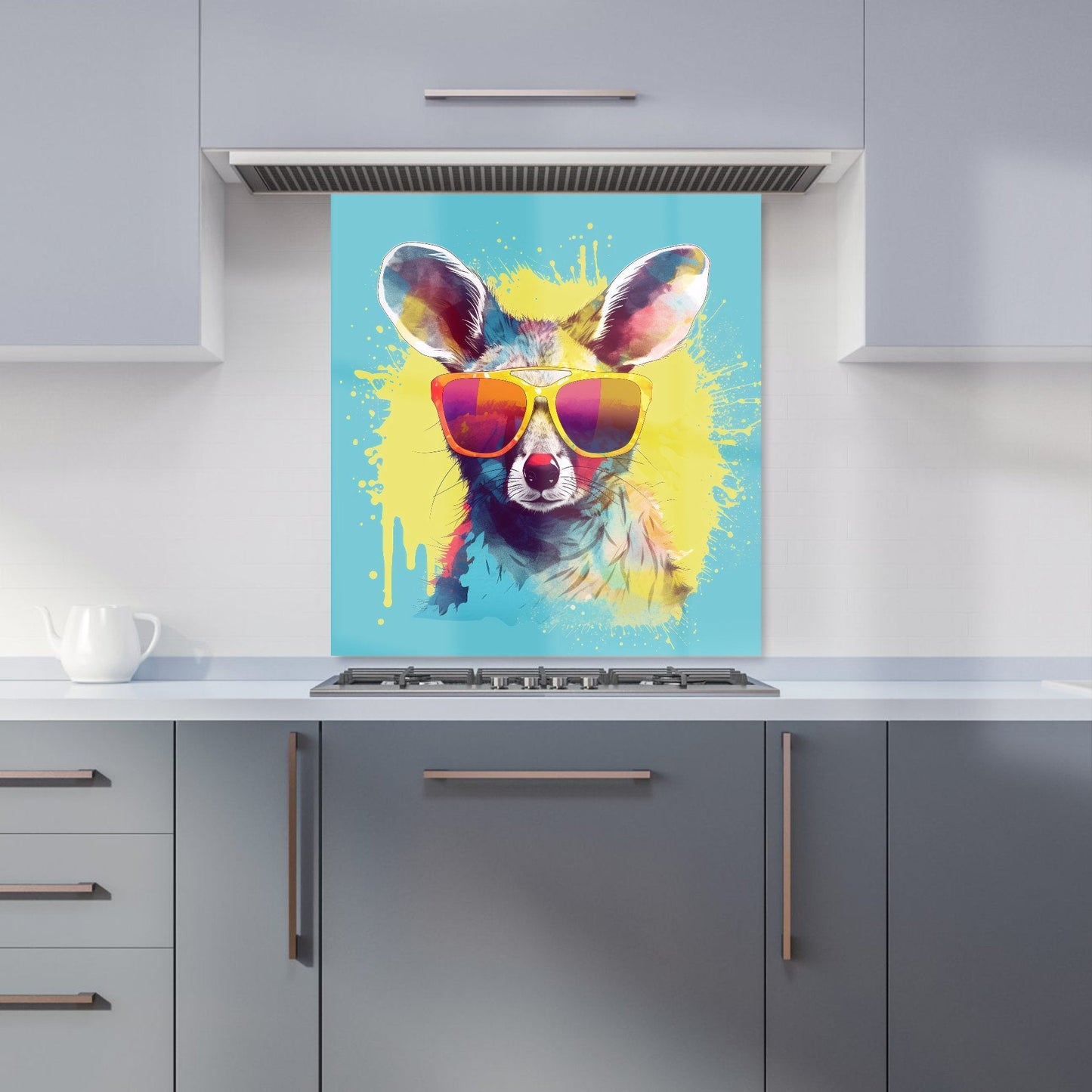 Splashart Wallaby In Glasses Kitchen Splashback