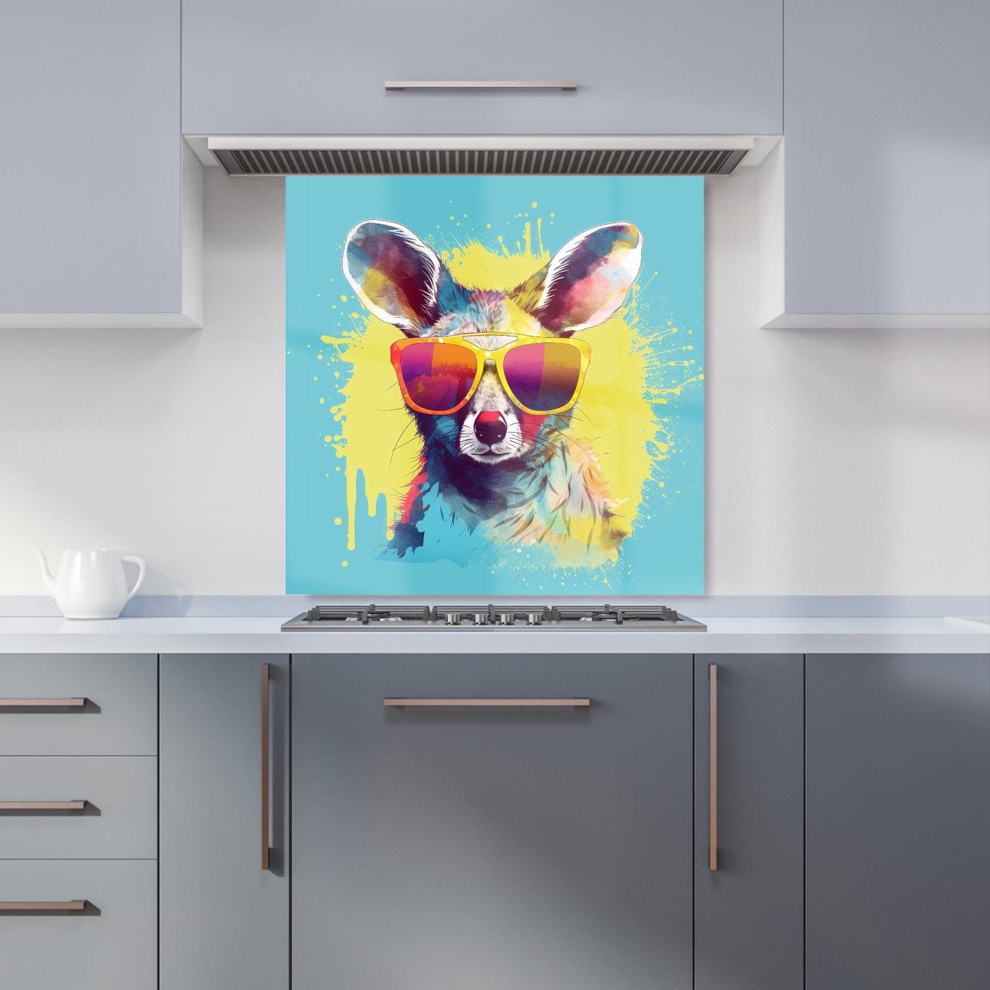 Splashart Wallaby In Glasses Kitchen Splashback