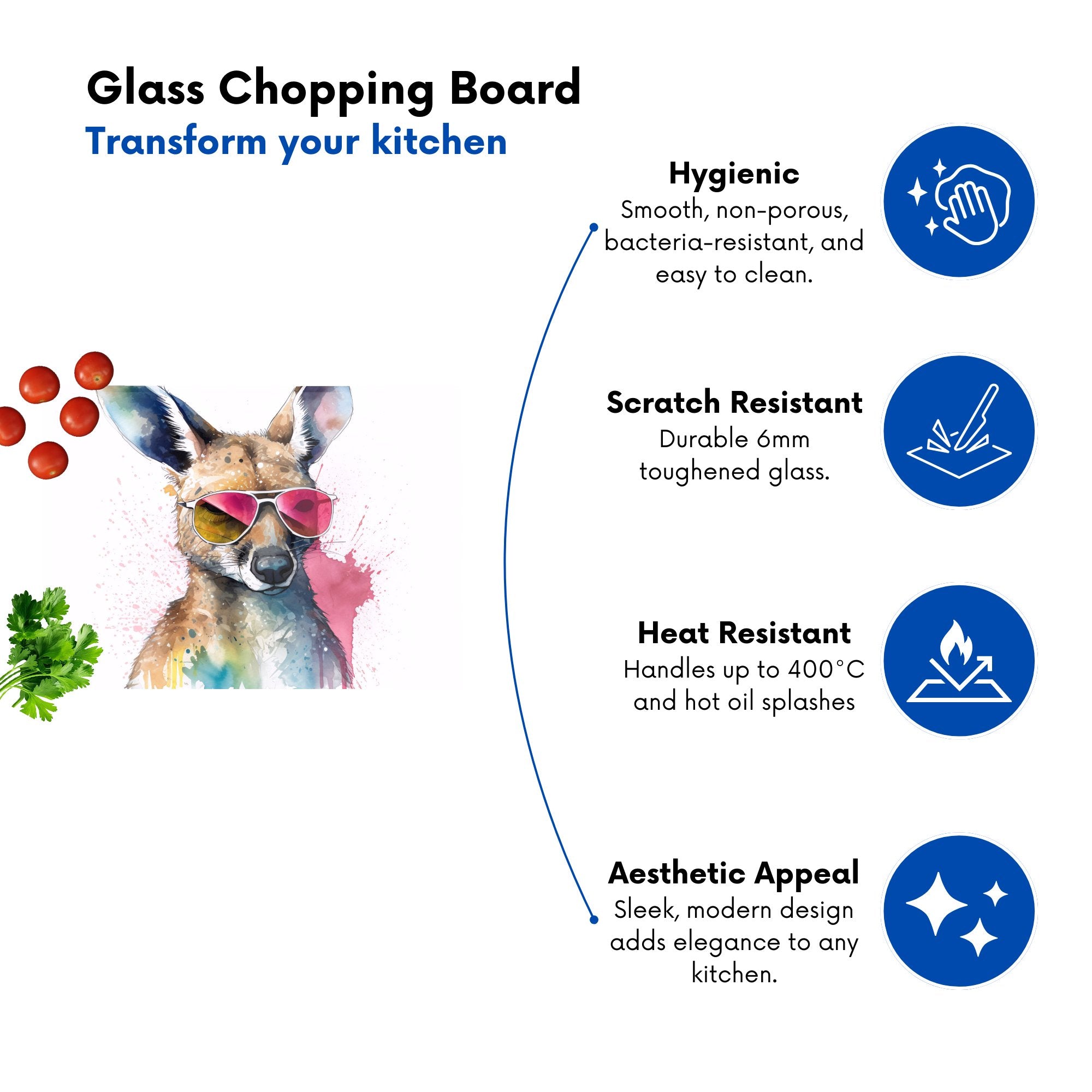 Wallaby In Pink Glasses Chopping Board