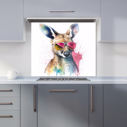 Wallaby In Pink Glasses Kitchen Splashback