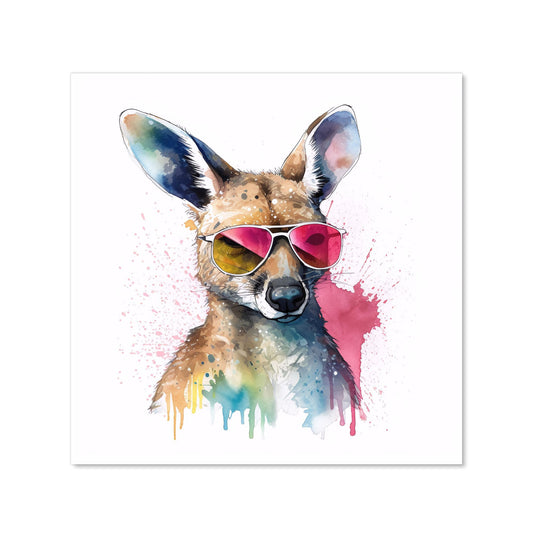 Wallaby In Pink Glasses Kitchen Splashback