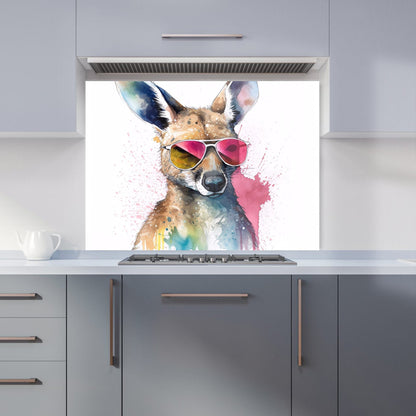 Wallaby In Pink Glasses Kitchen Splashback