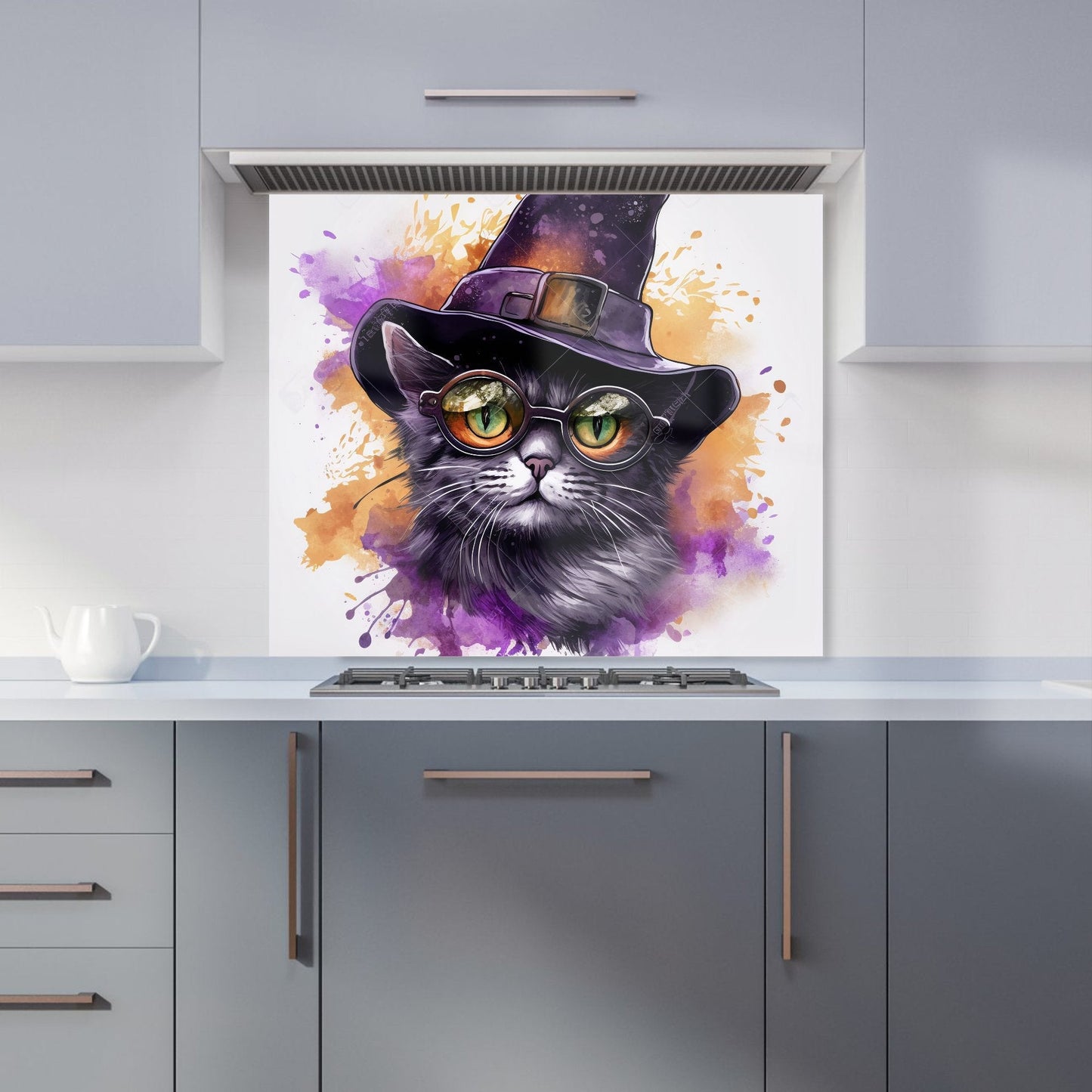 Splashart Longhaired Witches Cat Kitchen Splashback