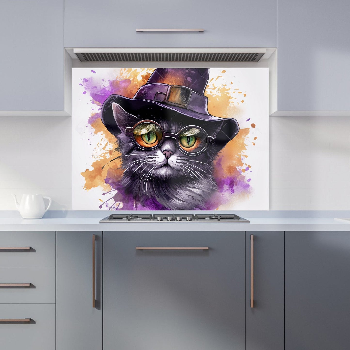 Splashart Longhaired Witches Cat Kitchen Splashback