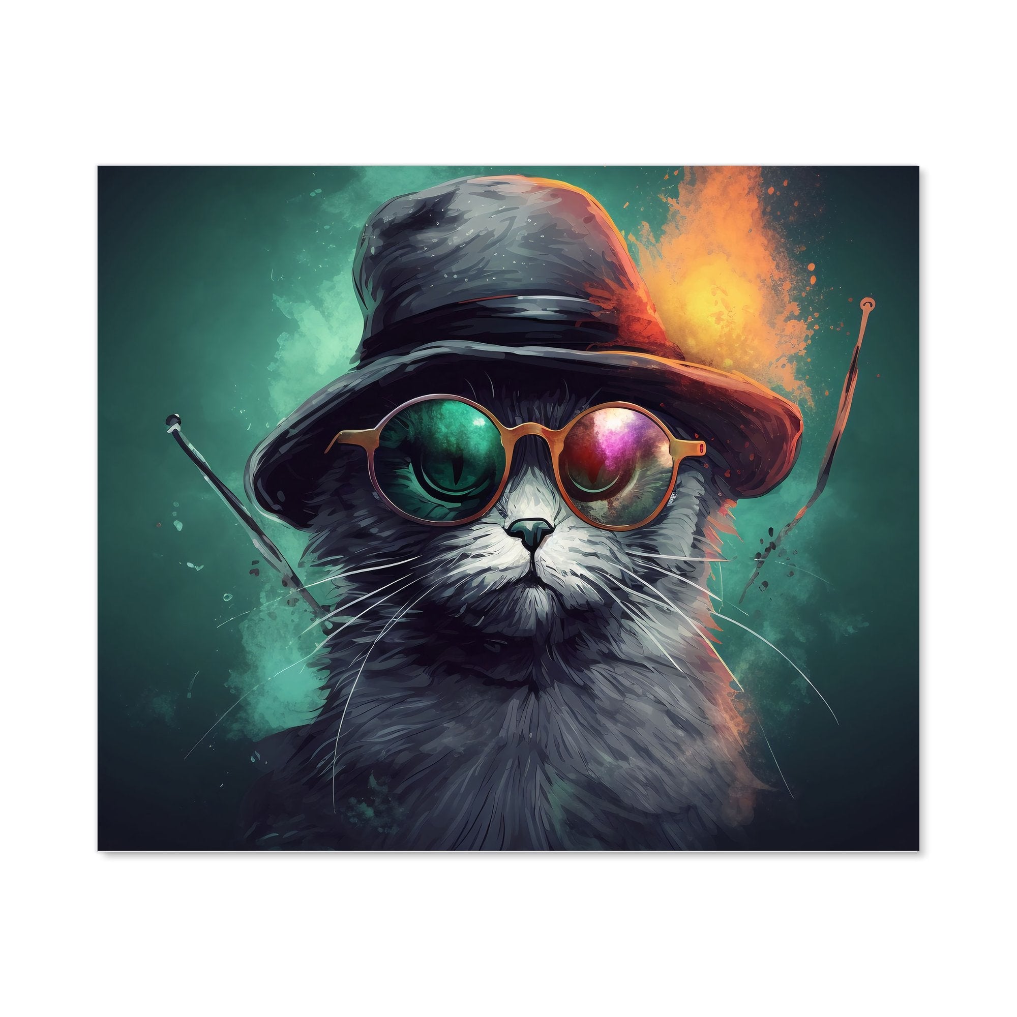 Fiery Cat In A Hat Kitchen Splashback