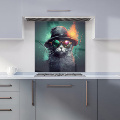 Fiery Cat In A Hat Kitchen Splashback