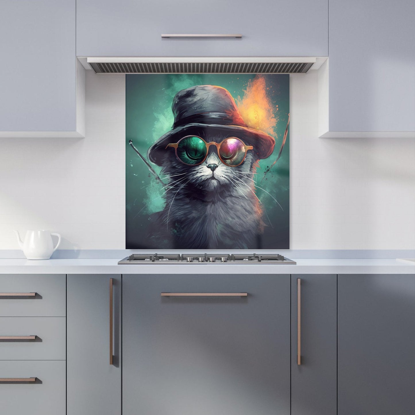 Fiery Cat In A Hat Kitchen Splashback