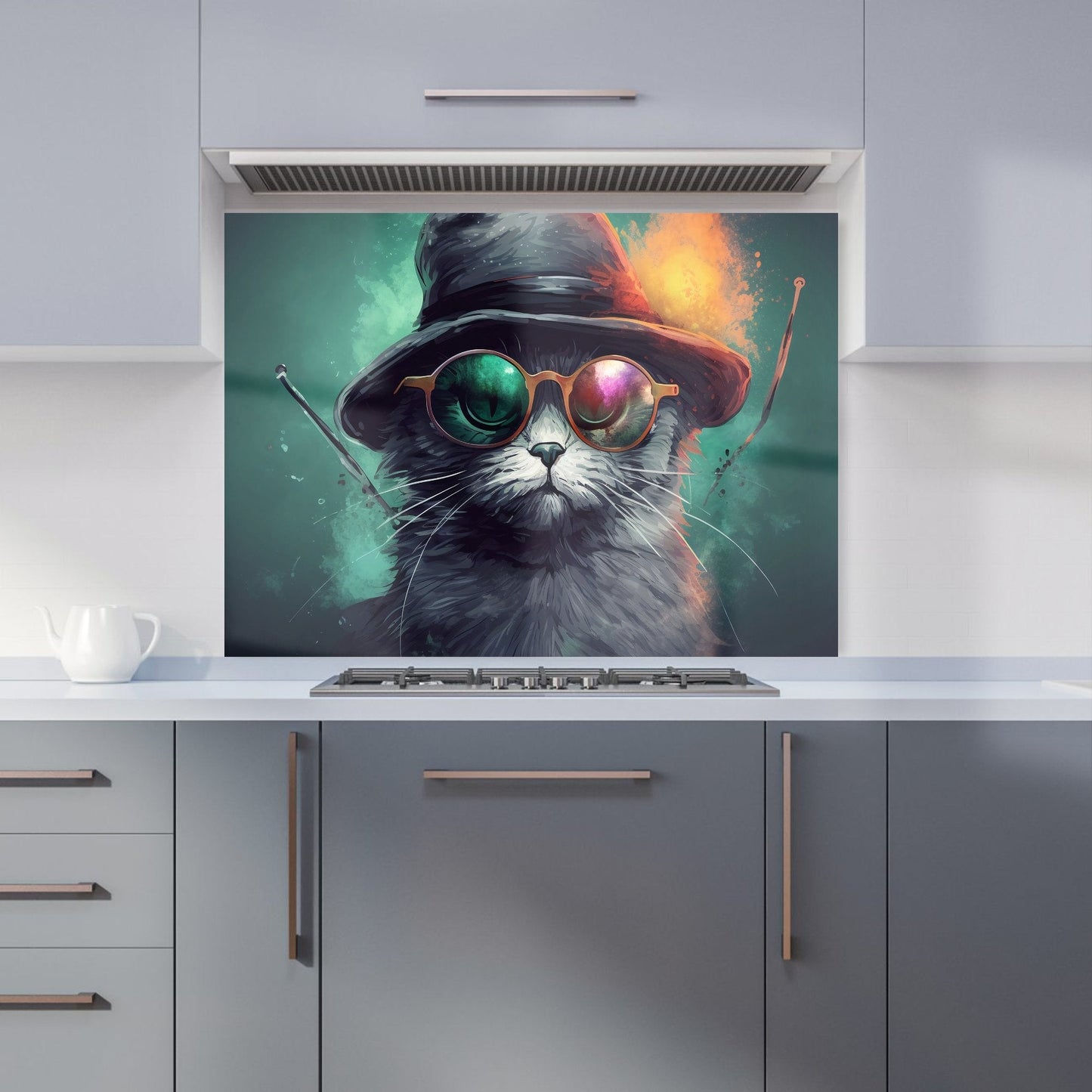 Fiery Cat In A Hat Kitchen Splashback