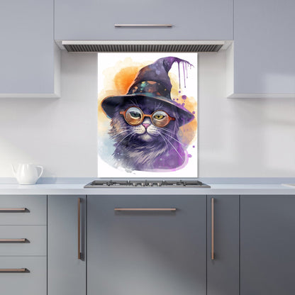 Splashart Cat In A Witches Hat Kitchen Splashback