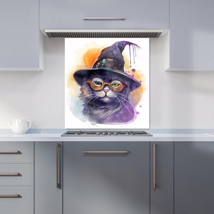 Splashart Cat In A Witches Hat Kitchen Splashback