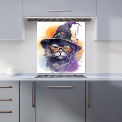 Splashart Cat In A Witches Hat Kitchen Splashback