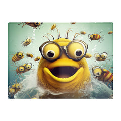 Happy Worm And Bees Splashart Chopping Board