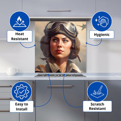 Female Pilot Kitchen Splashback