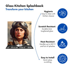 Female Pilot Kitchen Splashback