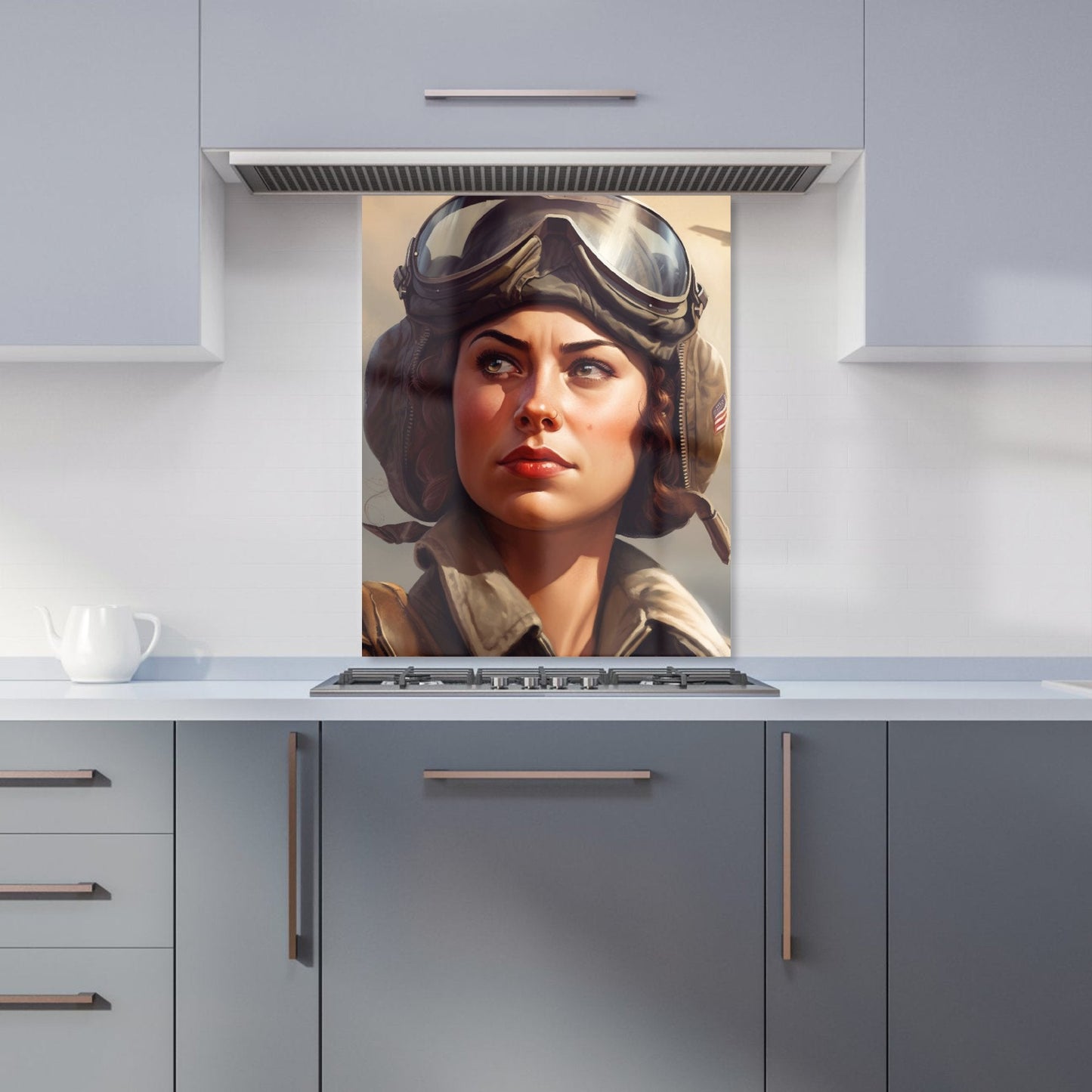 Female Pilot Kitchen Splashback