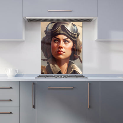 Female Pilot Kitchen Splashback