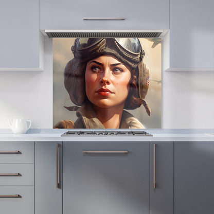 Female Pilot Kitchen Splashback