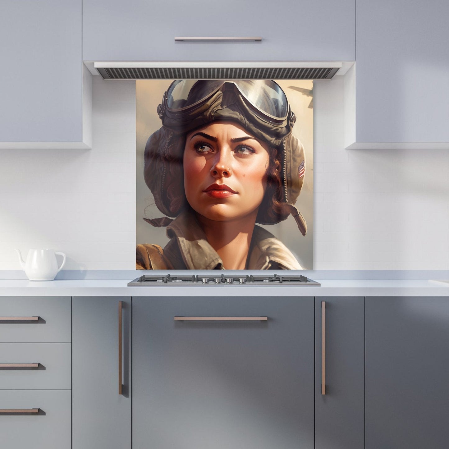 Female Pilot Kitchen Splashback