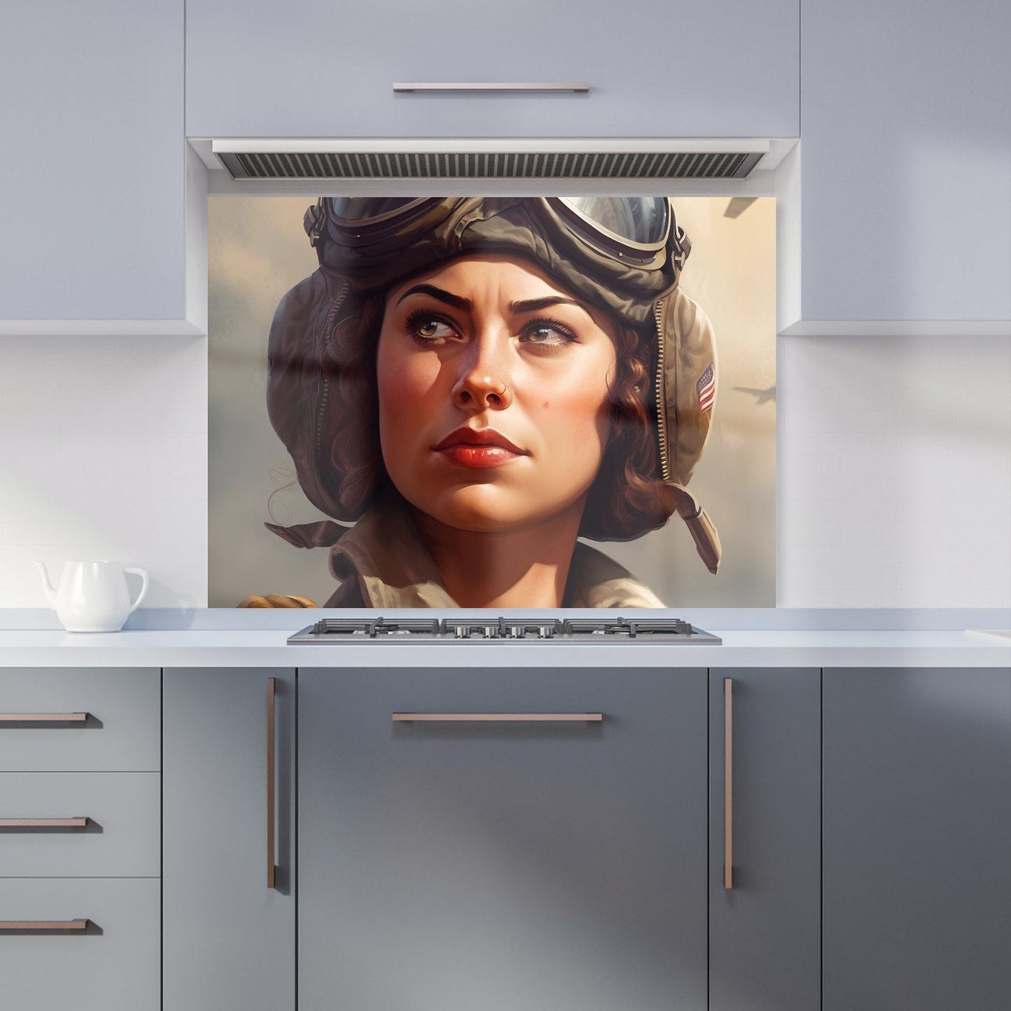 Female Pilot Kitchen Splashback