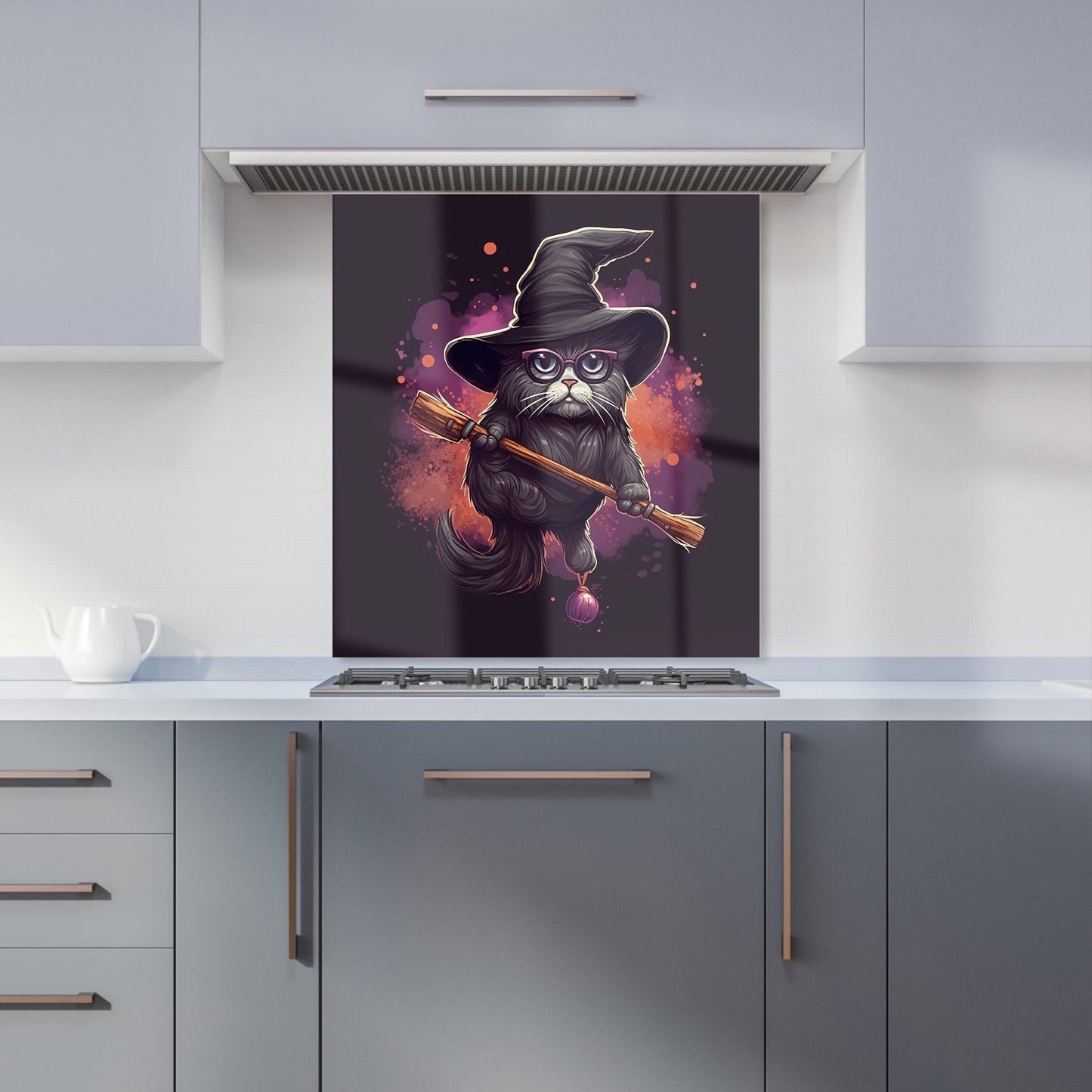 Cat And A Broom Kitchen Splashback