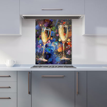 Splashart Champagne Flutes Kitchen Splashback