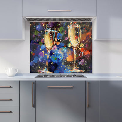 Splashart Champagne Flutes Kitchen Splashback