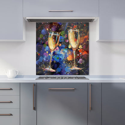 Splashart Champagne Flutes Kitchen Splashback