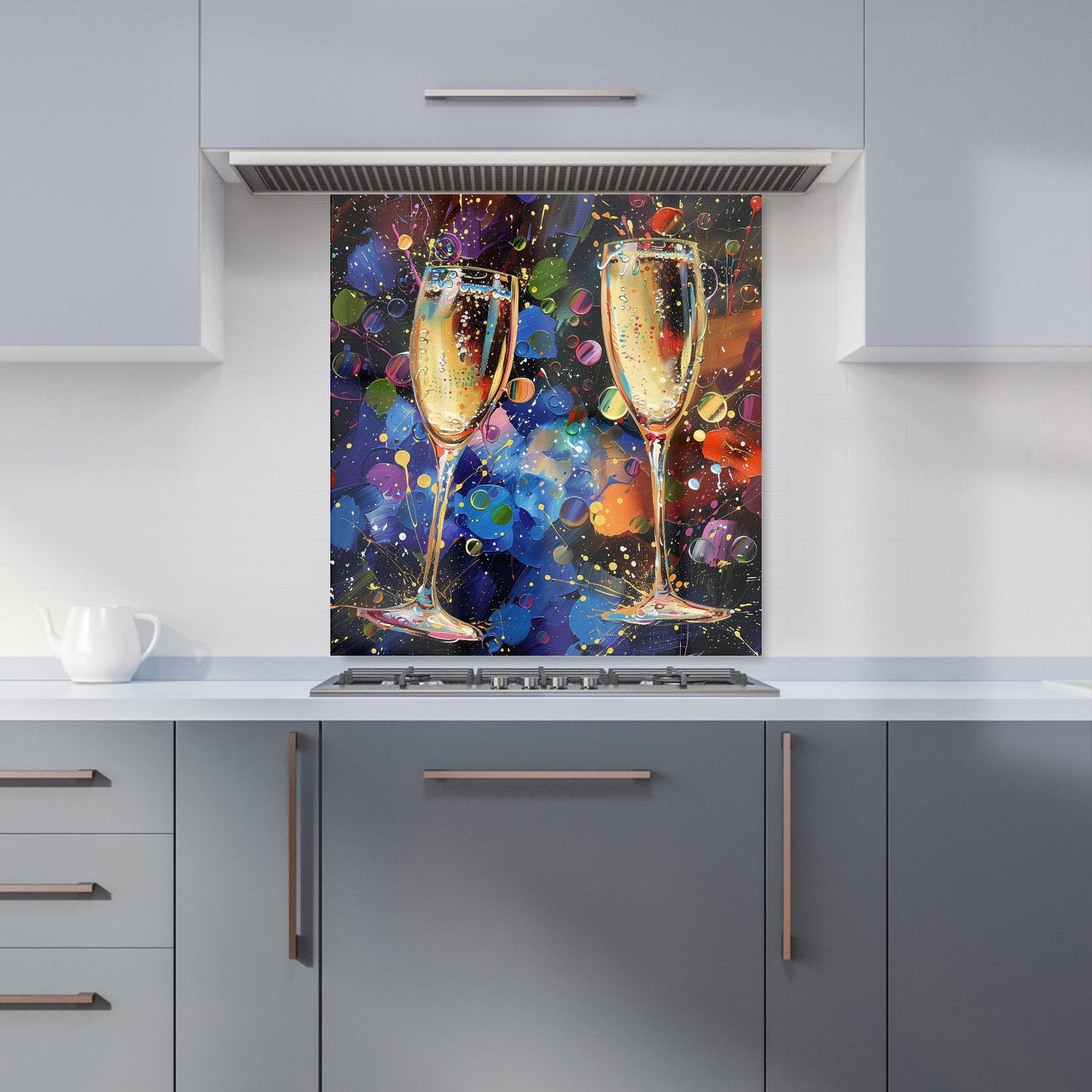 Splashart Champagne Flutes Kitchen Splashback