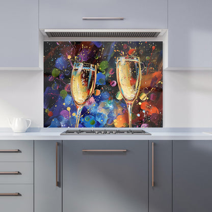 Splashart Champagne Flutes Kitchen Splashback