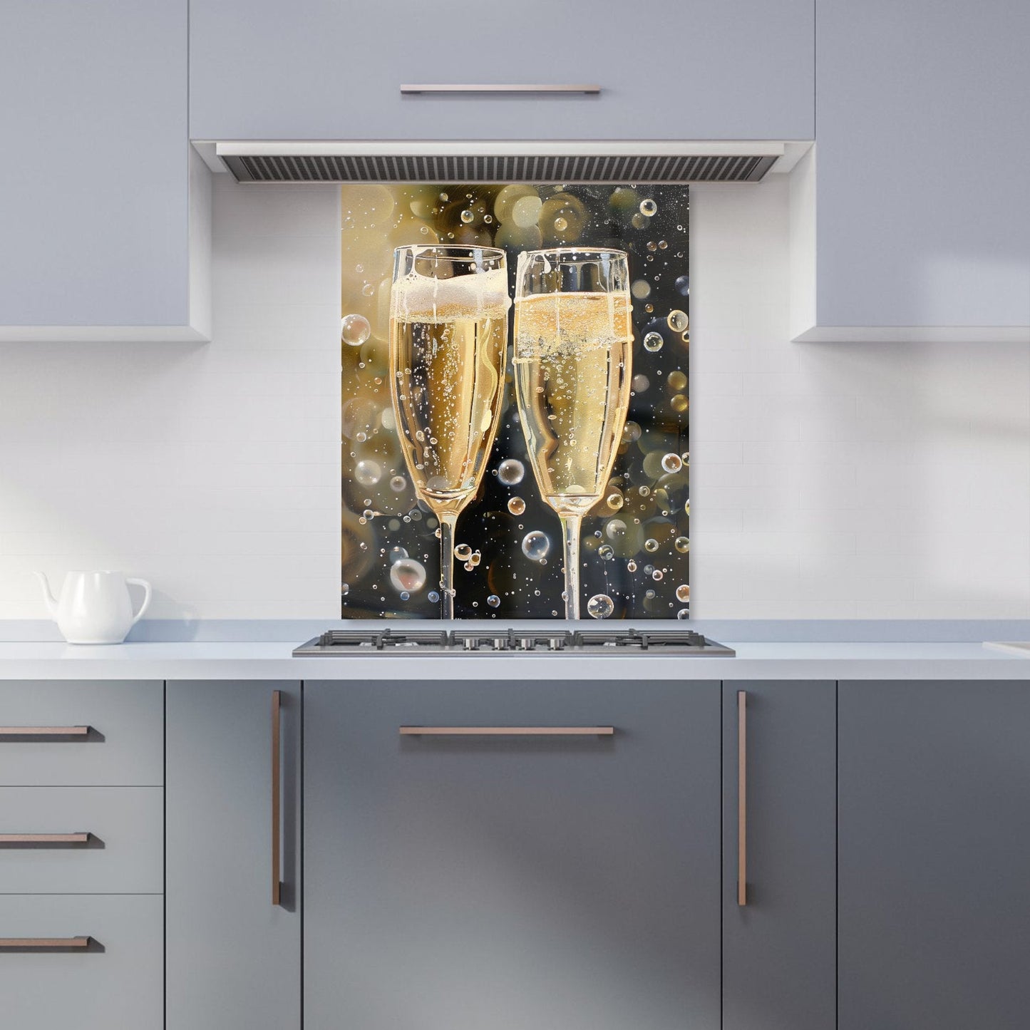 Splashart Bubbly Champagne Flues Kitchen Splashback