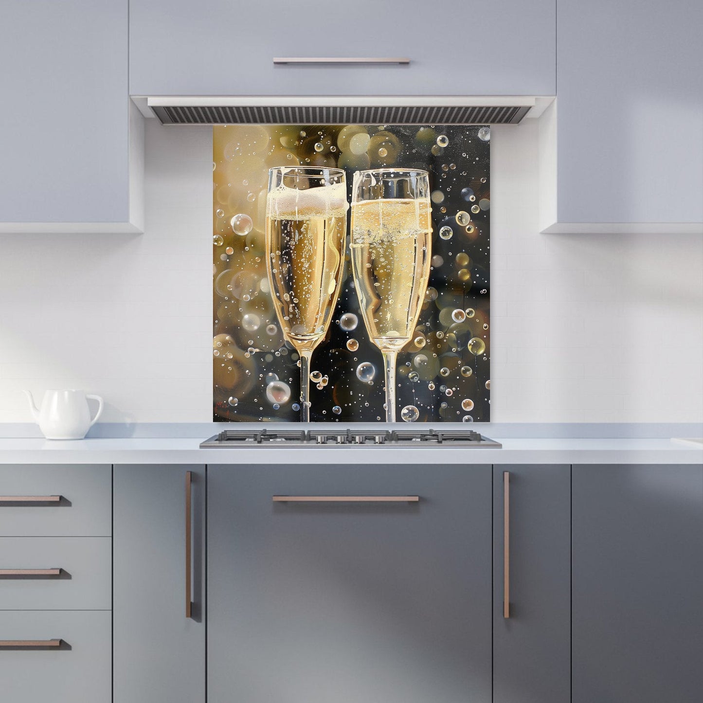 Splashart Bubbly Champagne Flues Kitchen Splashback