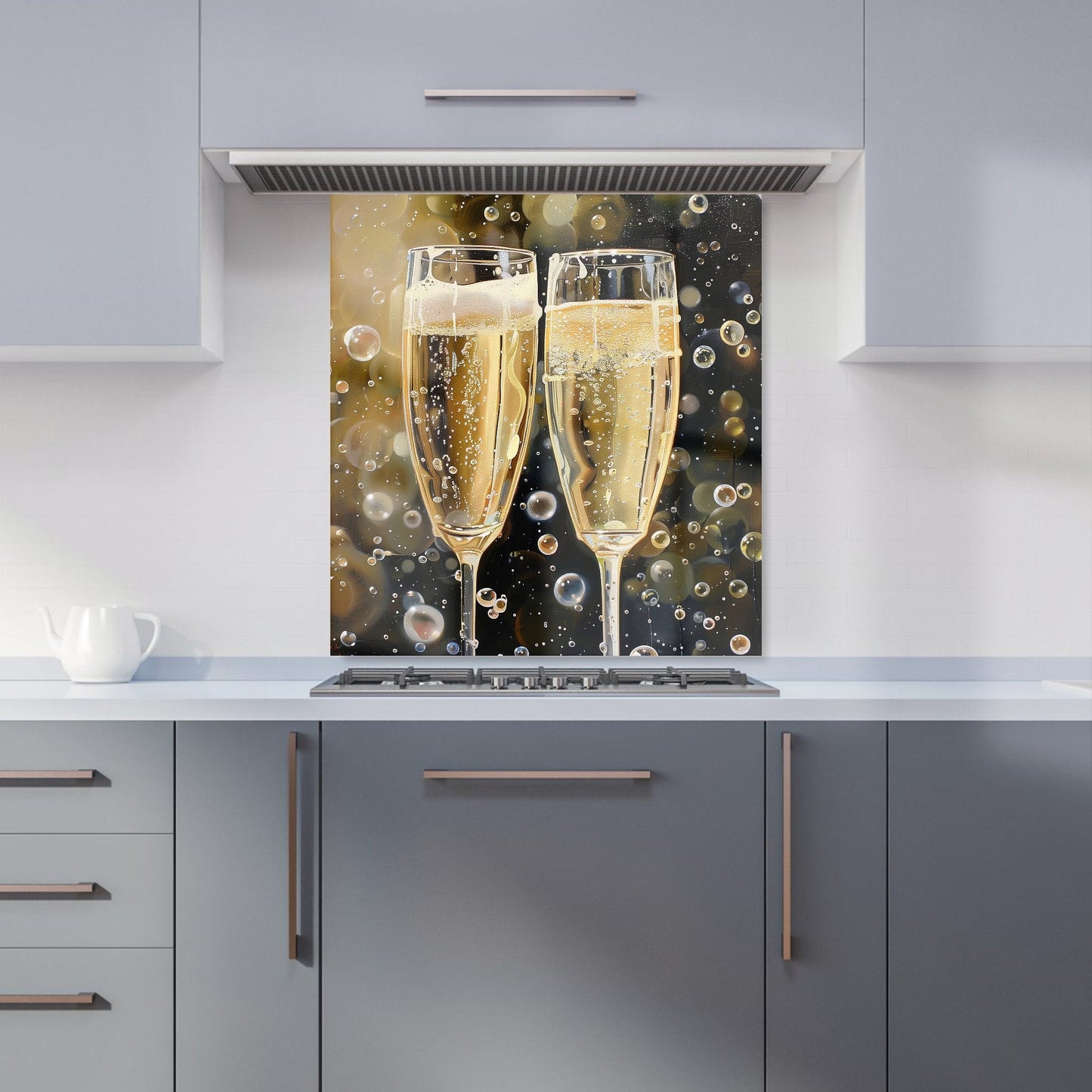 Splashart Bubbly Champagne Flues Kitchen Splashback