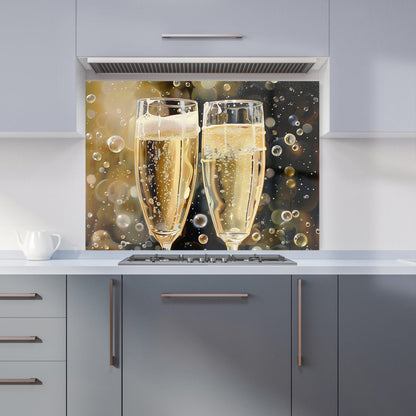 Splashart Bubbly Champagne Flues Kitchen Splashback