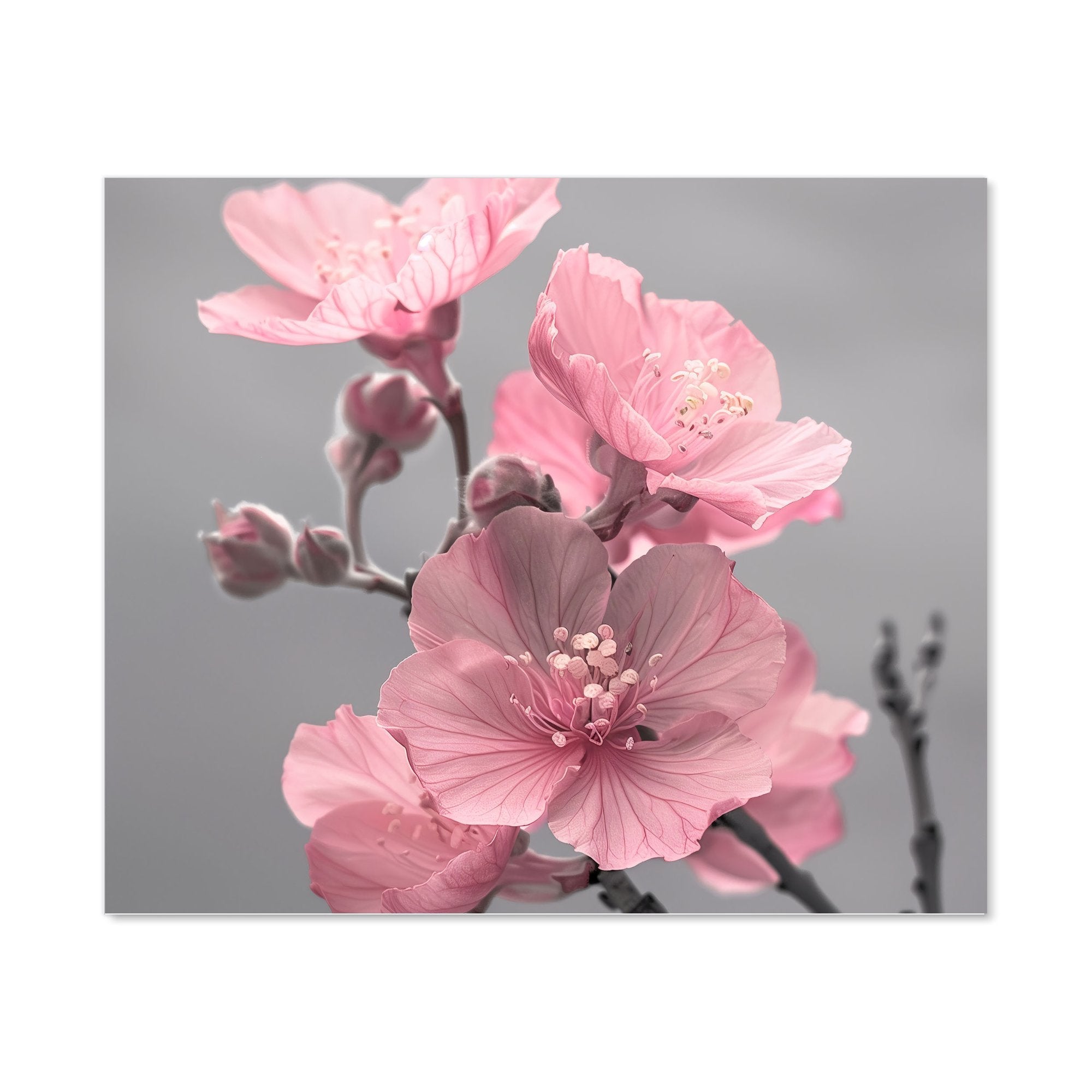 Delicate Pink Flowers Kitchen Splashback